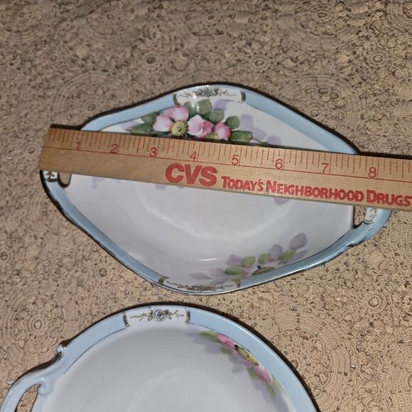 Vintage Nippon 2 candy nut trinket dish hand painted - Picture 5 of 8